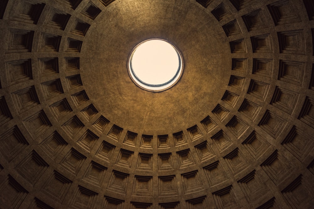 brown and white dome ceiling