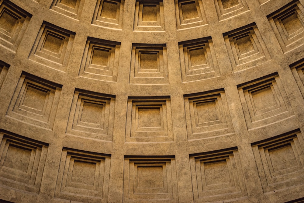 brown concrete ceiling with white ceiling