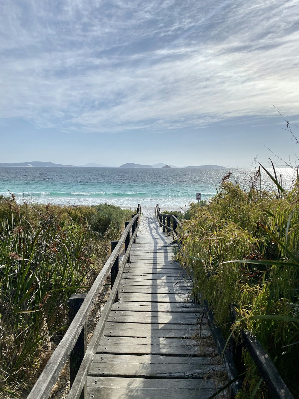 brown wooden pathway on beach during daytime