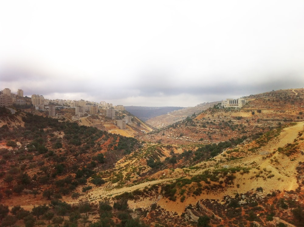 green and brown mountains under white sky during daytime