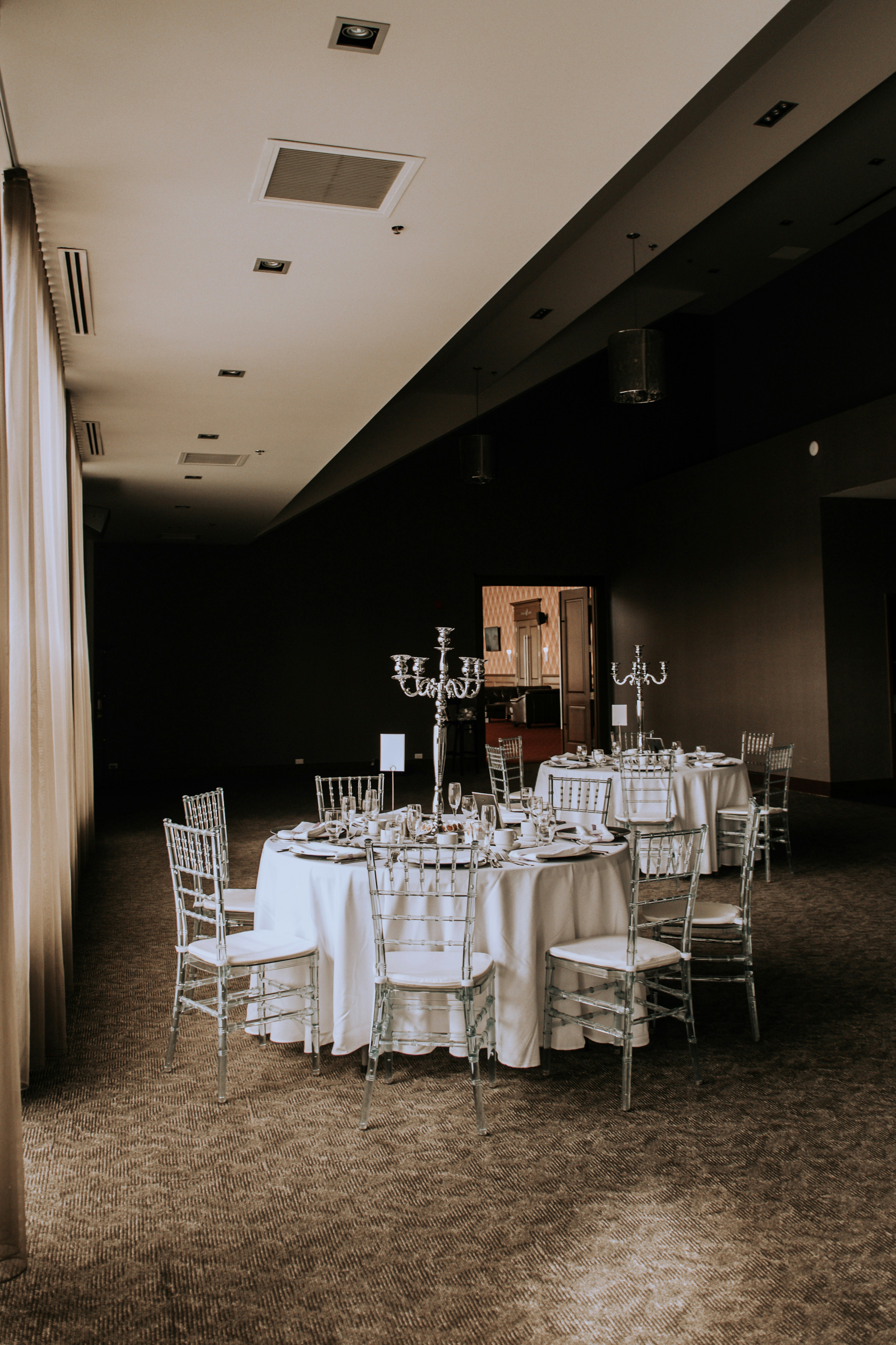 white table cloth on table