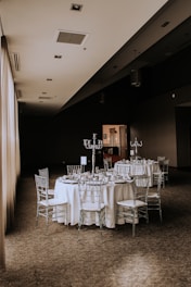 white table cloth on table