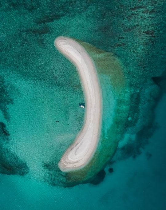aerial view of white and blue sea in Redang Island Malaysia
