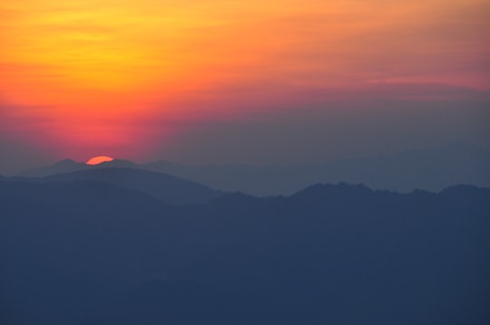 silhouette of mountains during sunset in Mae Hong Son Thailand