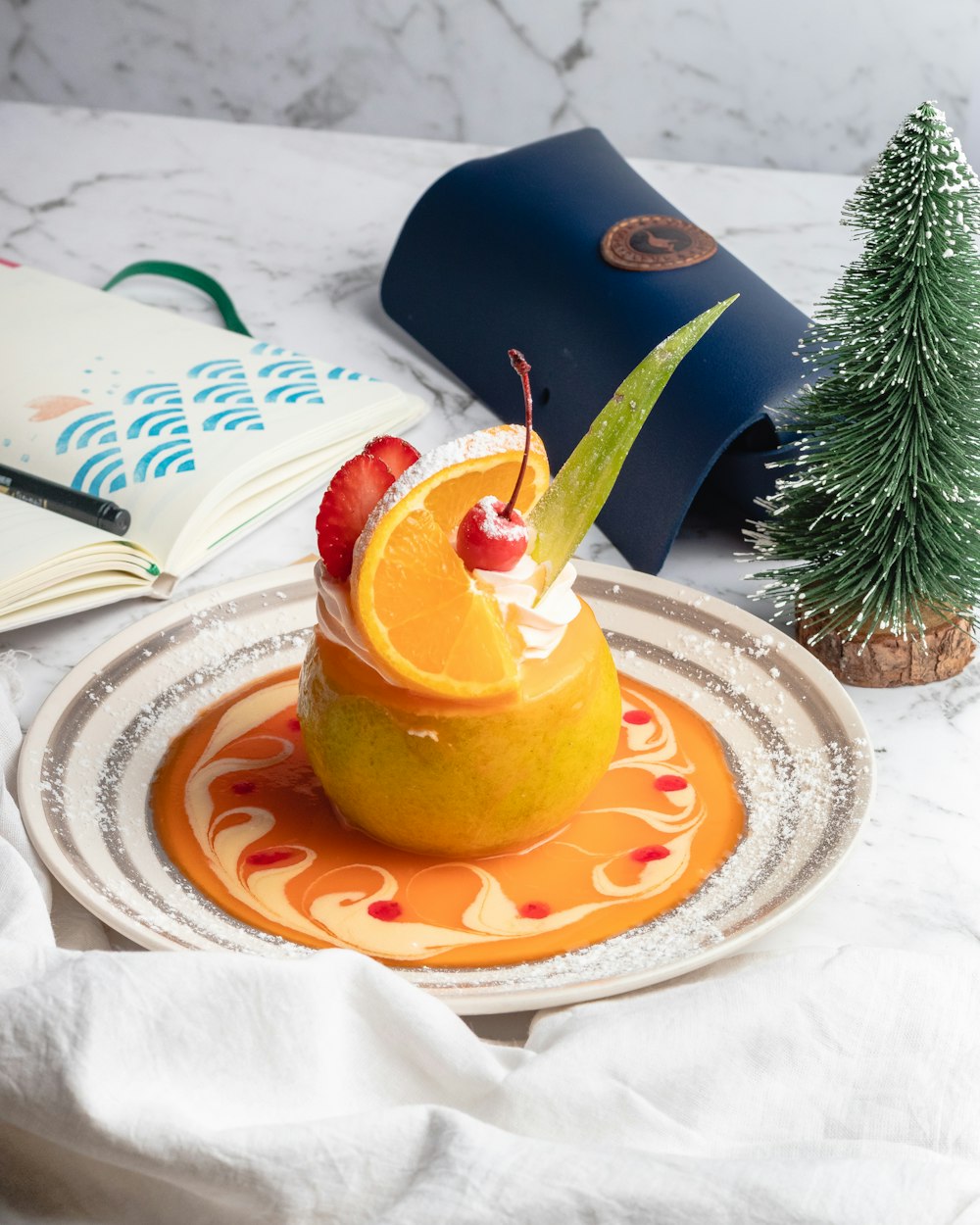 orange fruit on clear glass saucer