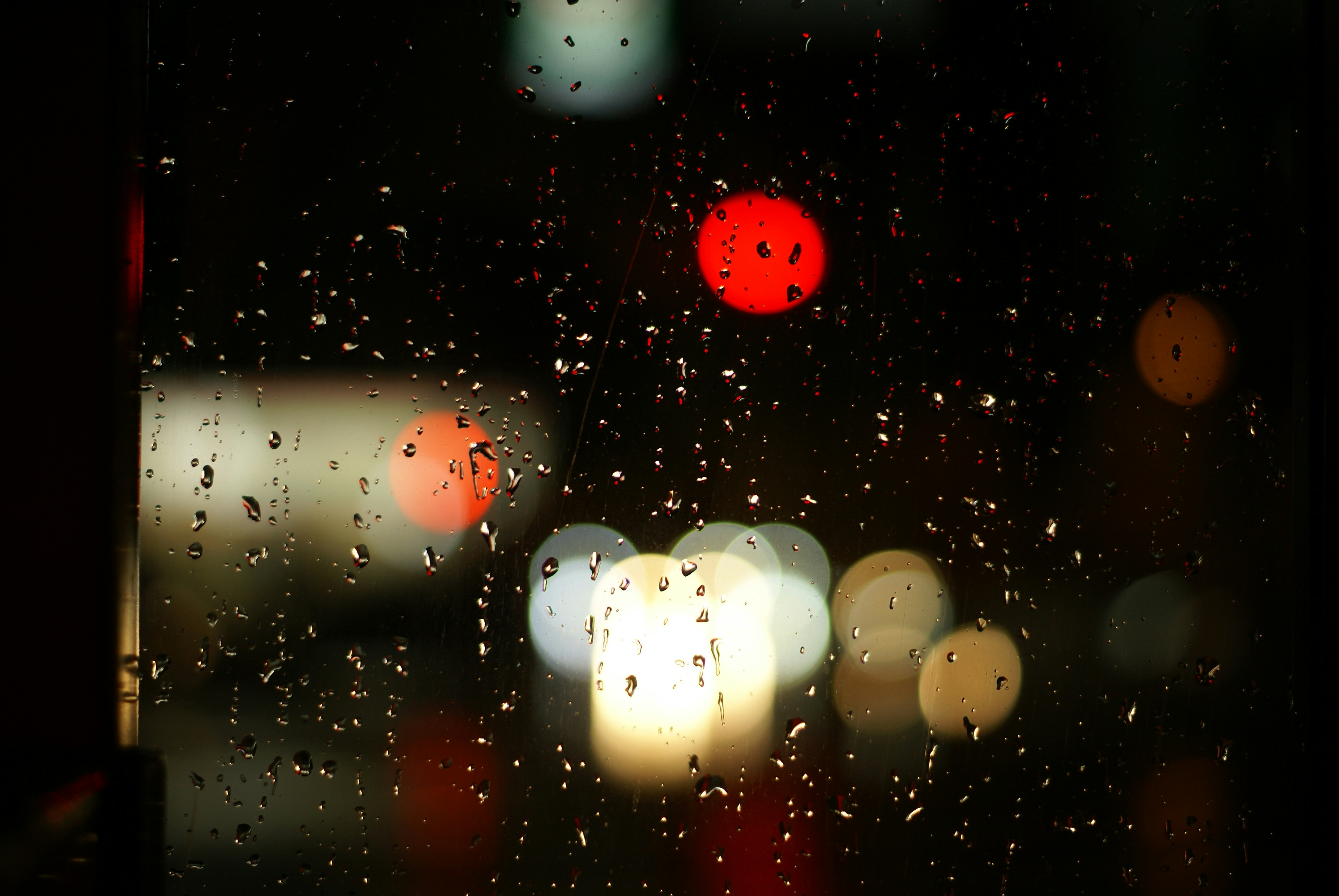 water droplets on glass window