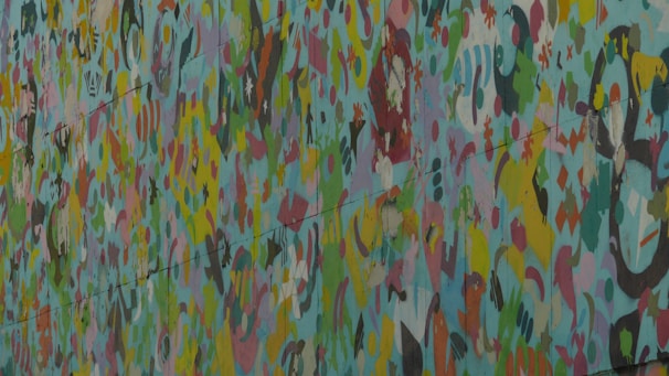 A vibrant mixed-media art piece blending cultural symbols and abstract forms.