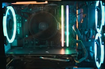 black and green audio mixer