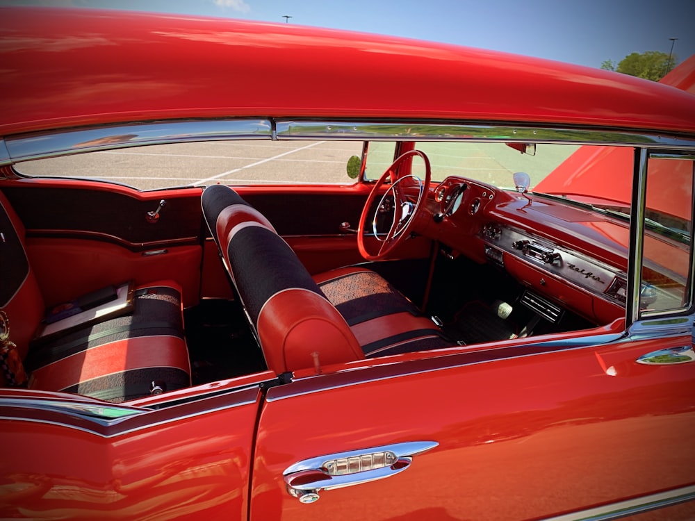 red and white convertible car