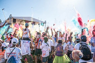 people in a festival during daytime