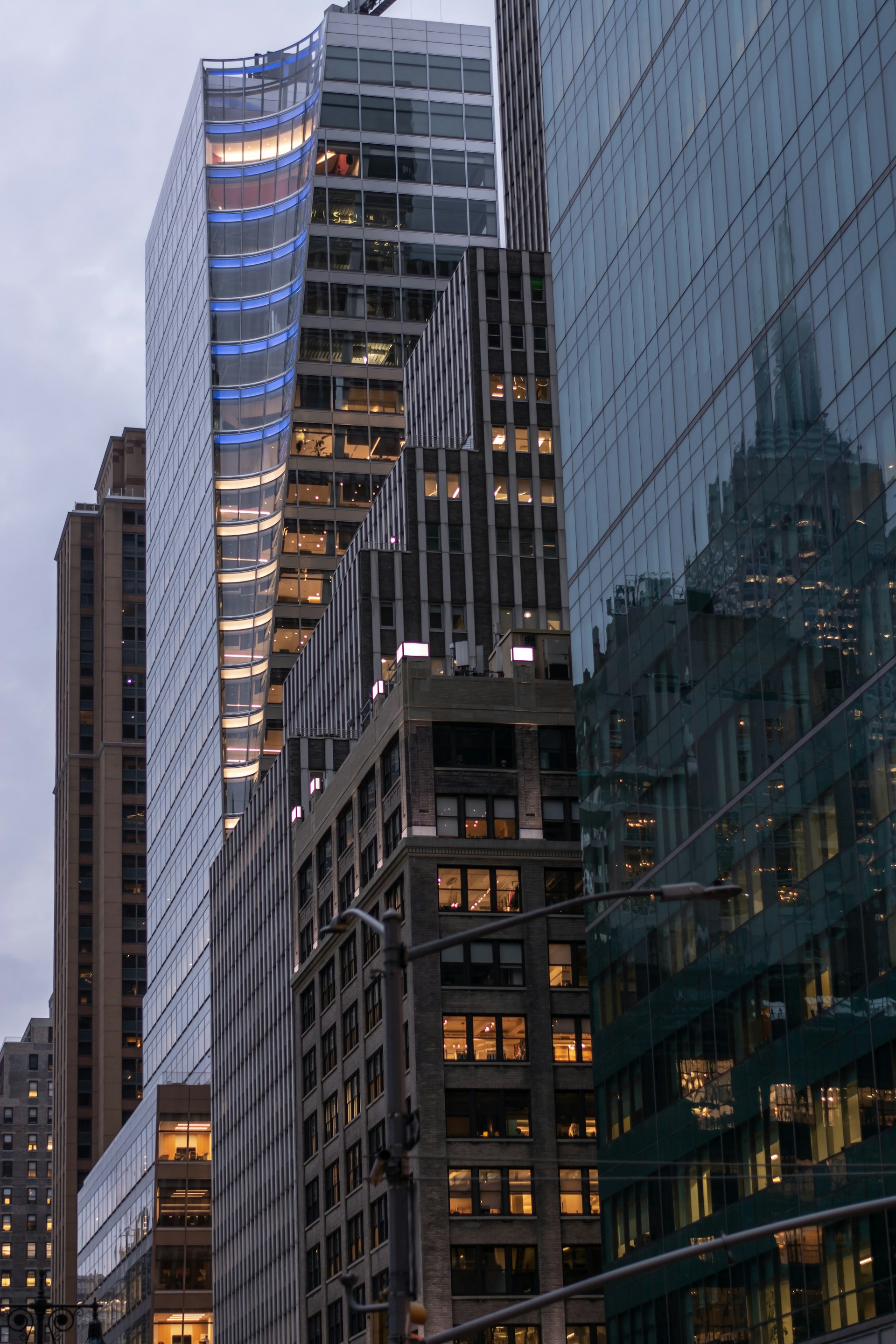 white and blue high rise building