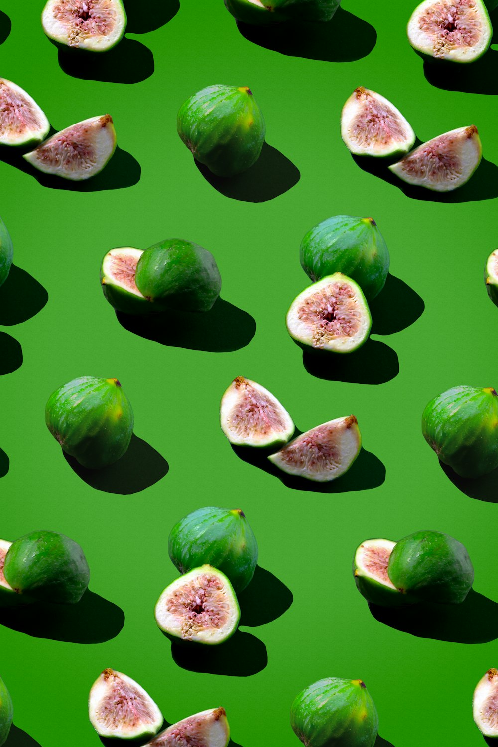 green and white round fruits