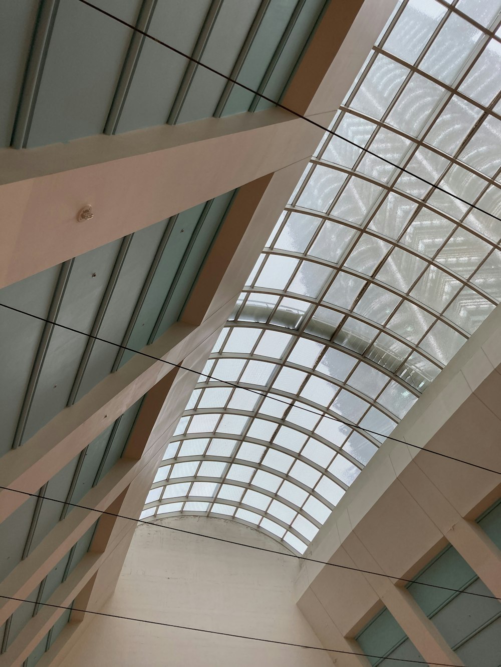 white and brown wooden ceiling