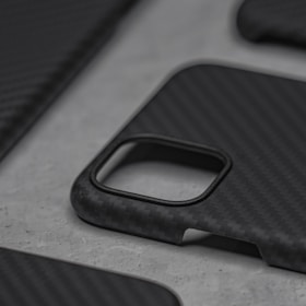 Close-up of a sleek phone case with a modern, minimalist design.