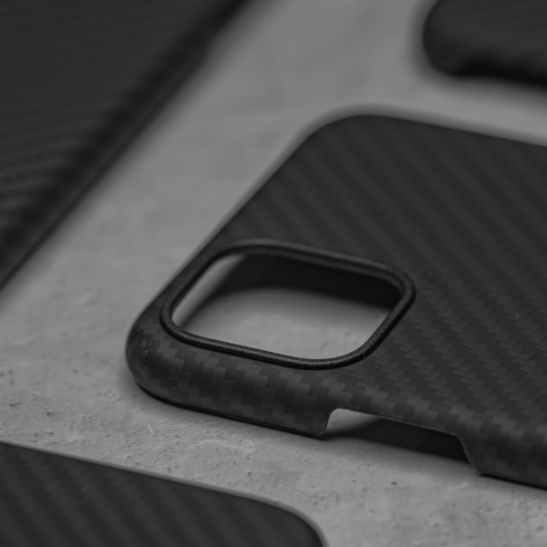 A close-up of a sleek smartphone case showcasing its design.