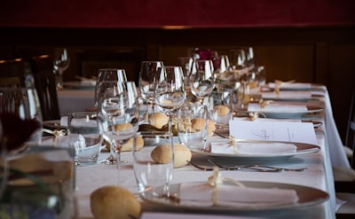 clear wine glasses on table feast zoom background