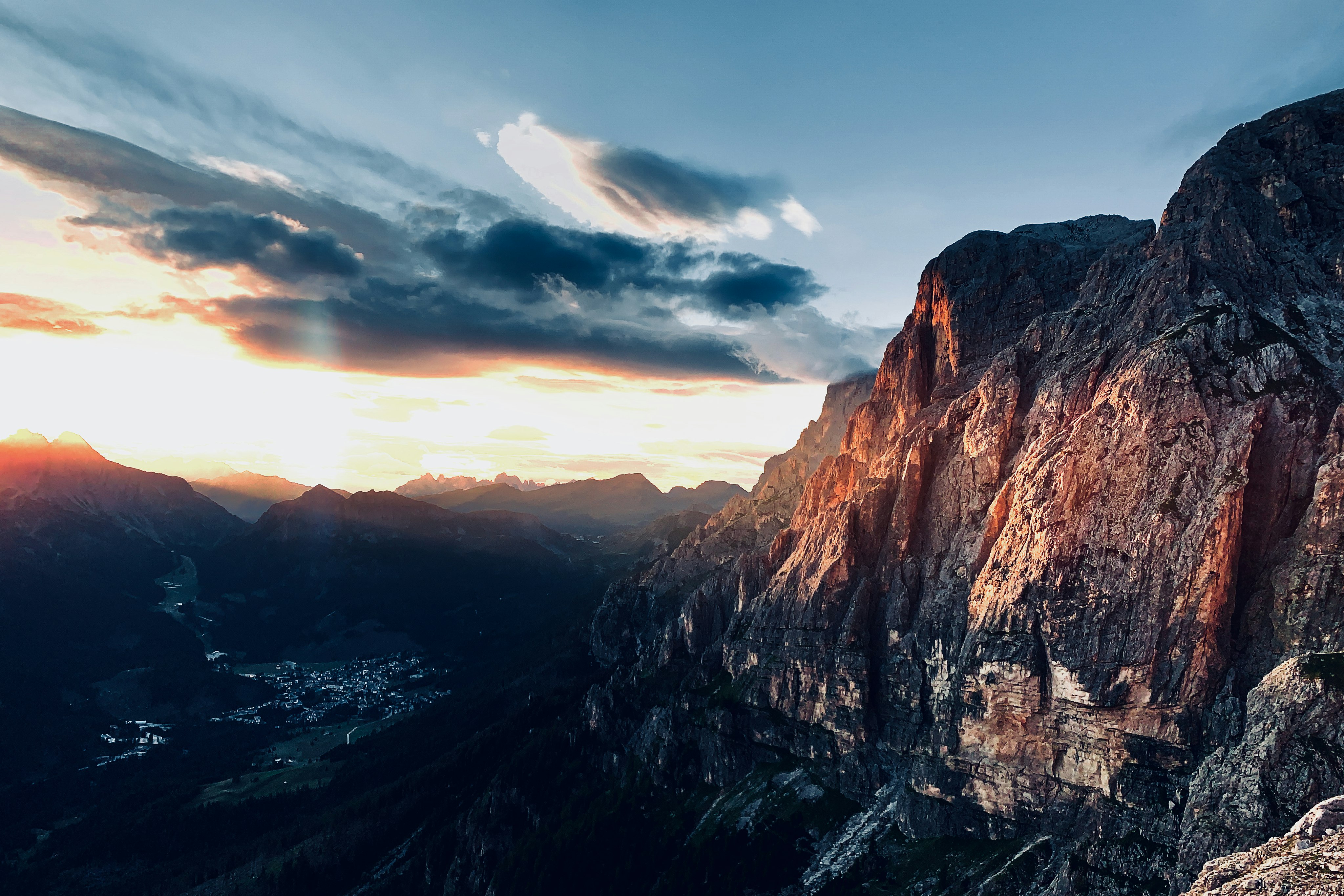 A sunset on the Dolomites