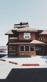 A cozy rest stop with coffee and snacks ready for drivers to recharge.