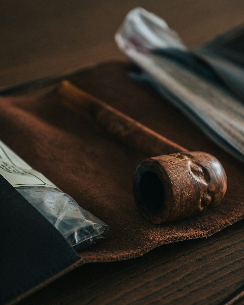 brown rolled thread on brown textile