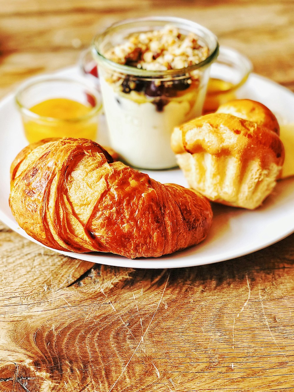 bread on white ceramic plate