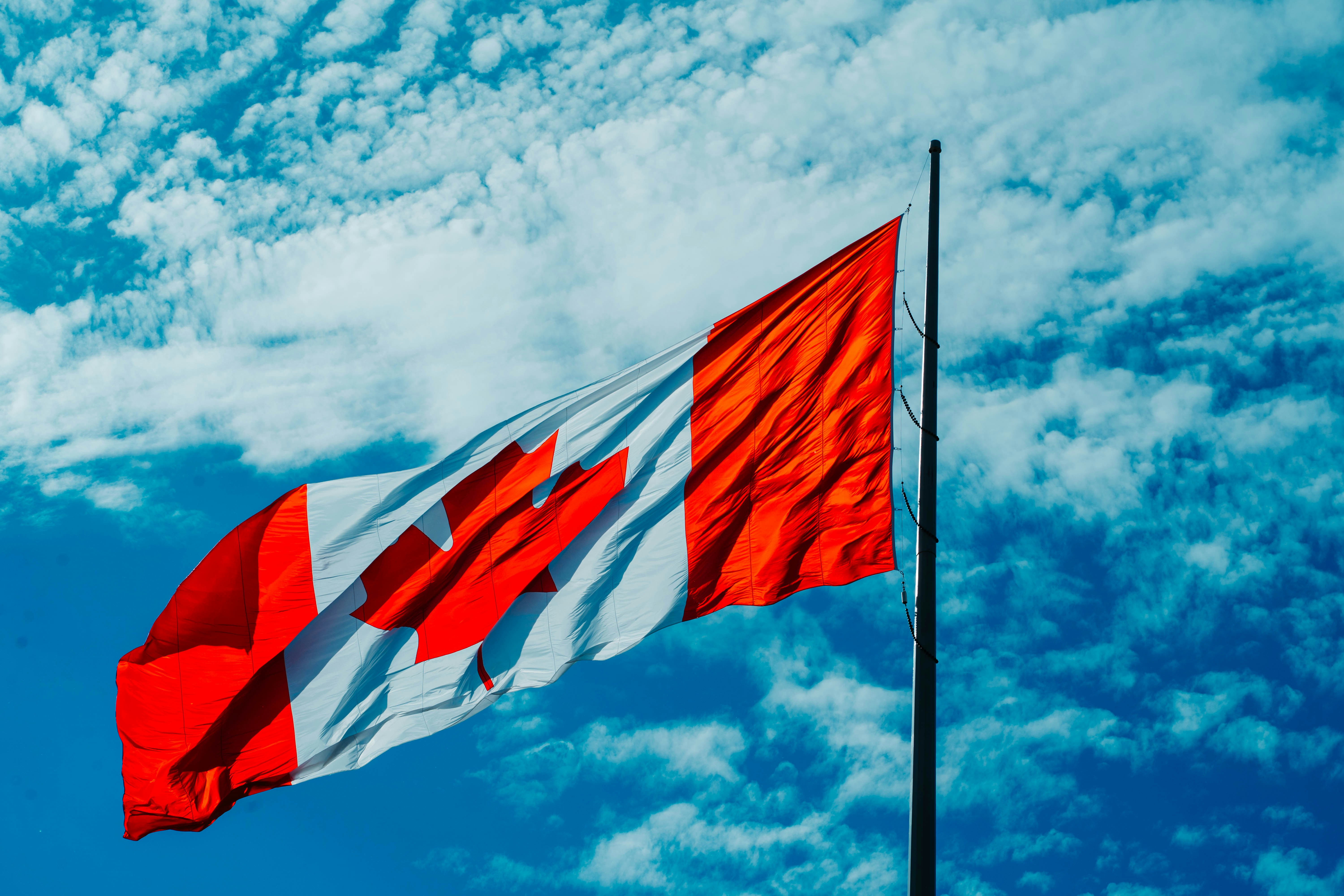 red white and blue flag under blue sky during daytime