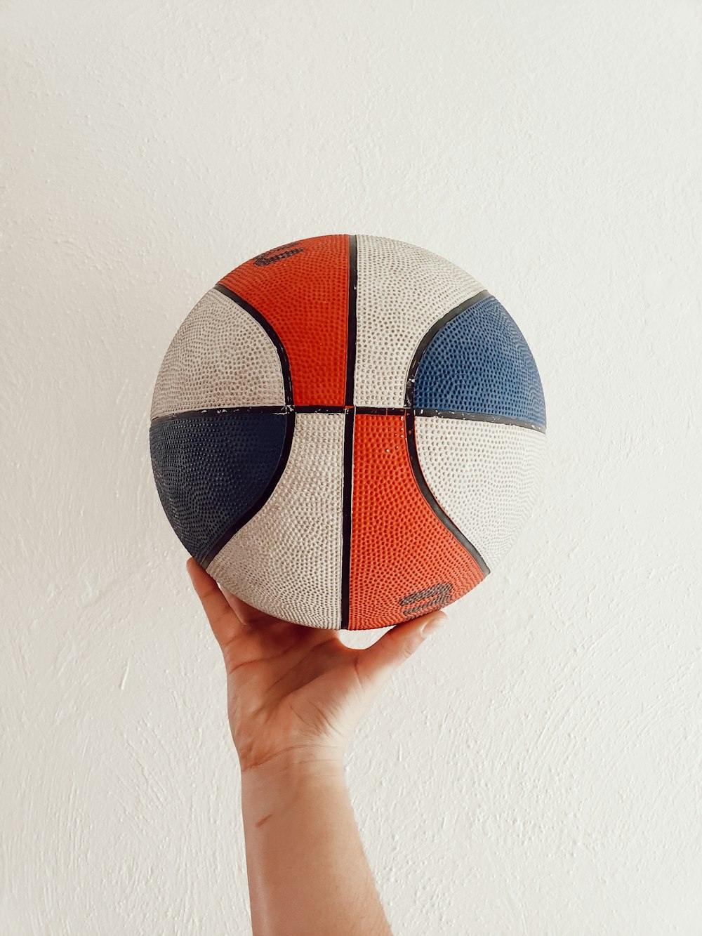 blue and red basketball ball