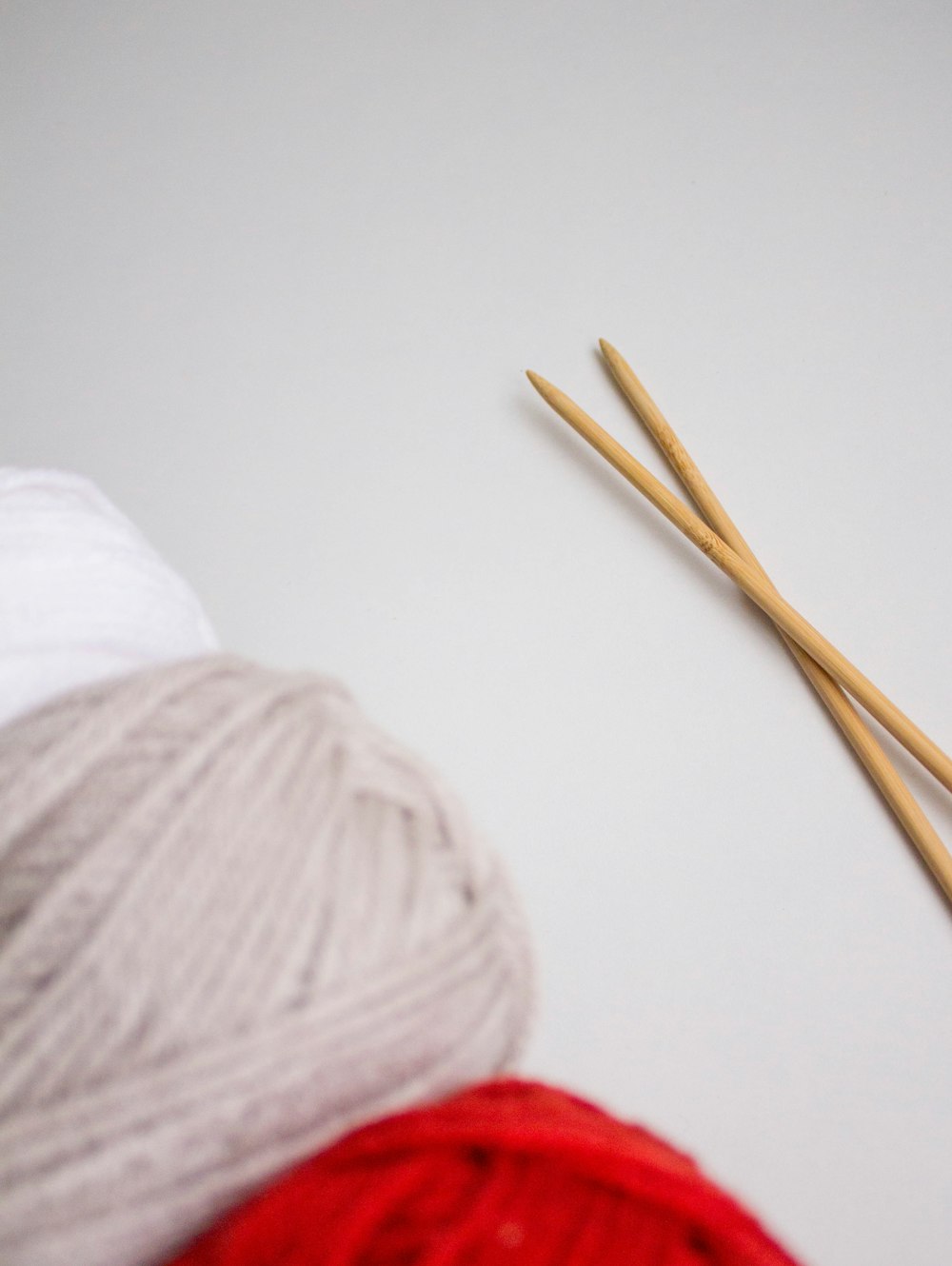 white yarn on white table