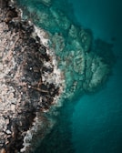 A stunning coastal view highlighting the interaction between sea and shore.