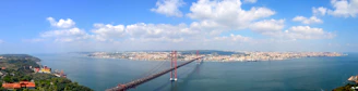 Aerial view of a newly constructed bridge spanning a wide river.