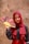woman in red hijab holding yellow hand fan