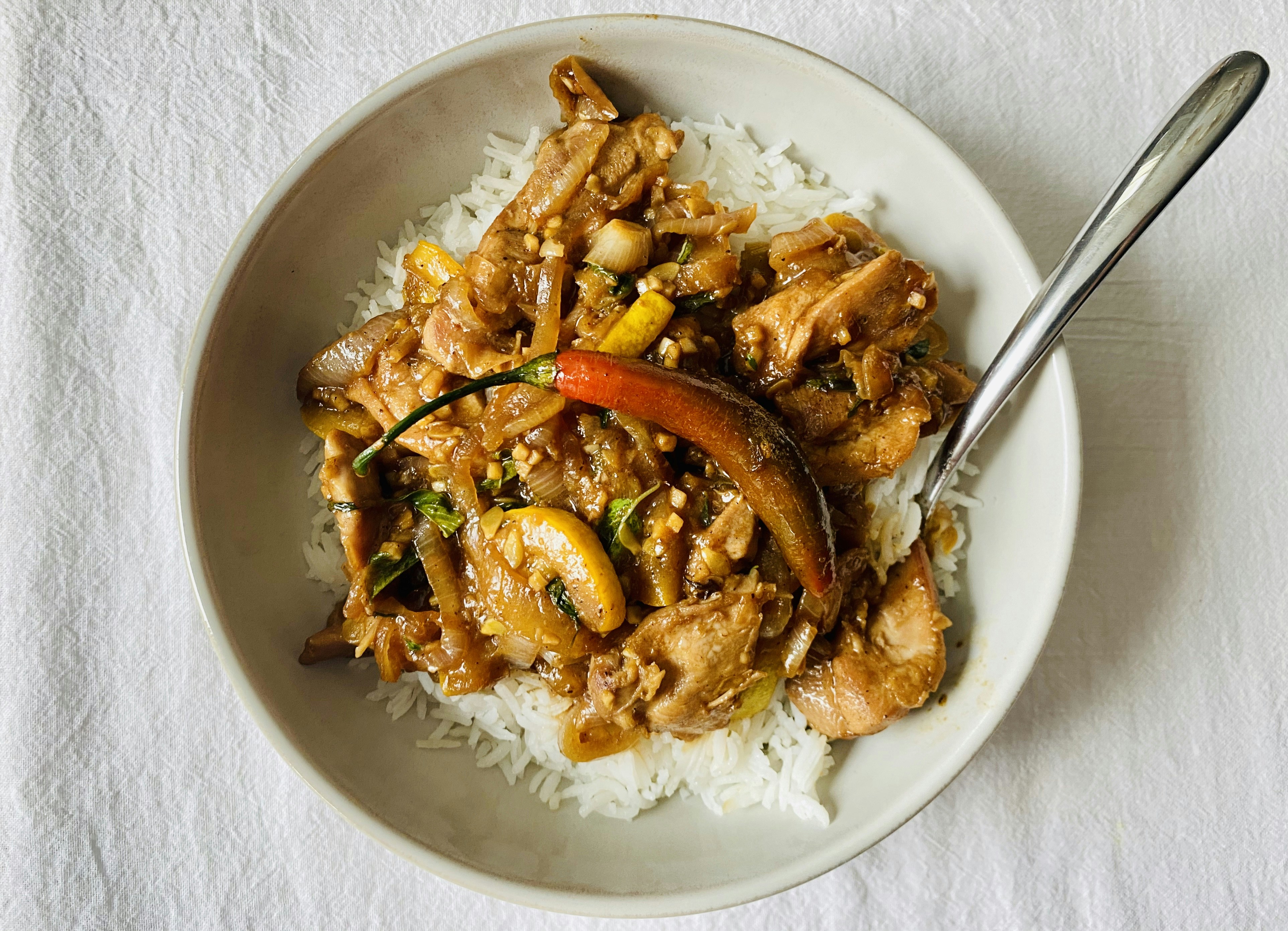 cooked food on white ceramic plate
