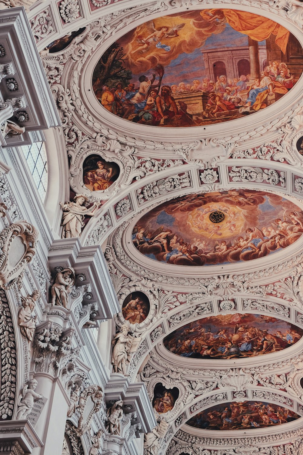 white and brown concrete ceiling