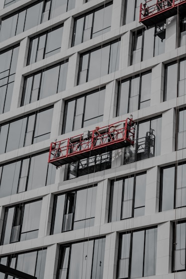 red and white concrete building