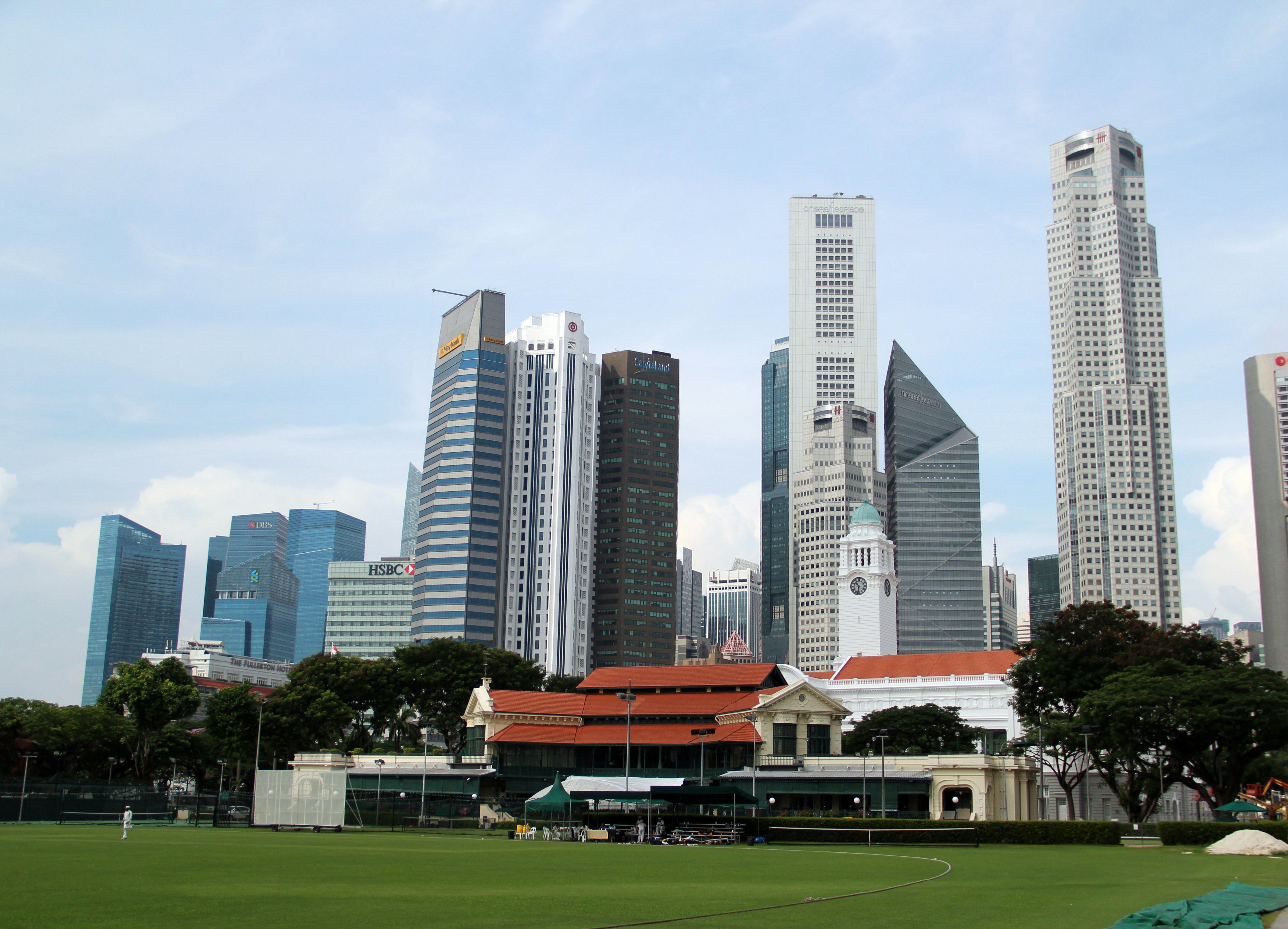 Singapore skyline with view of the Cricket Club