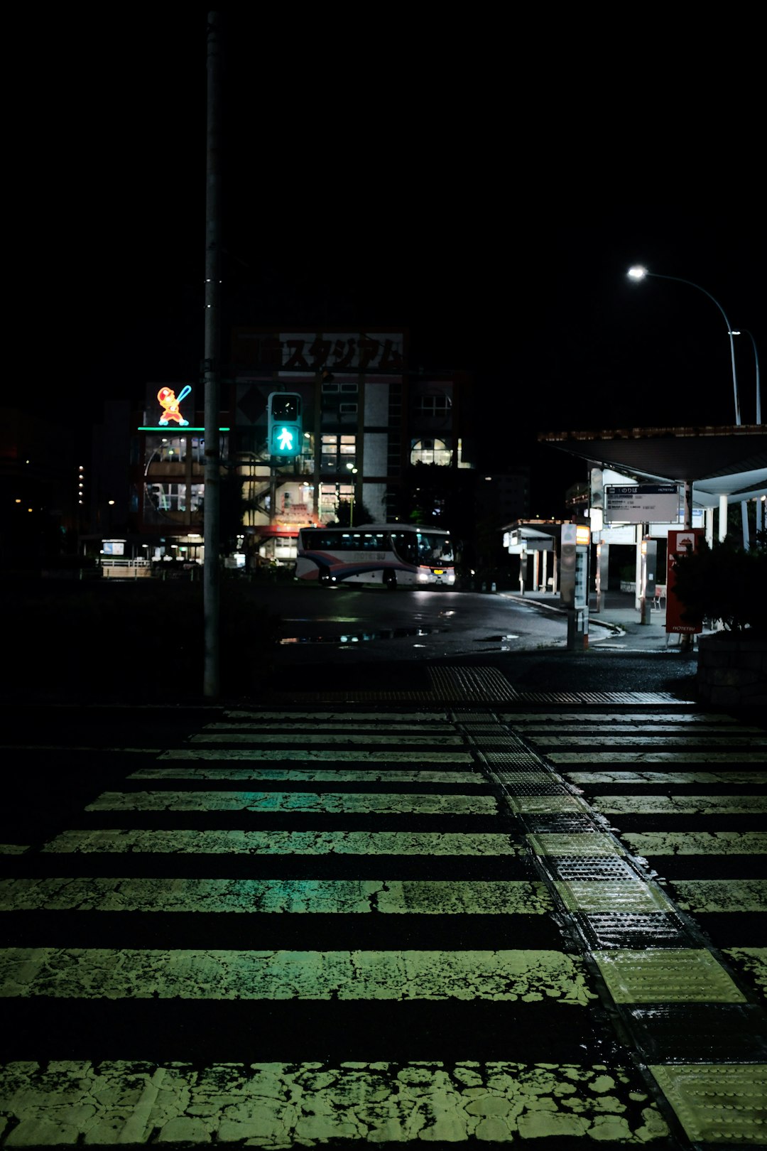 pedestrian lane during night time