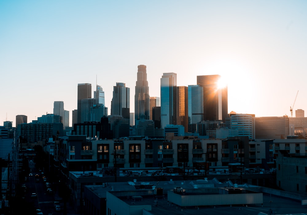 city skyline under white sky during daytime