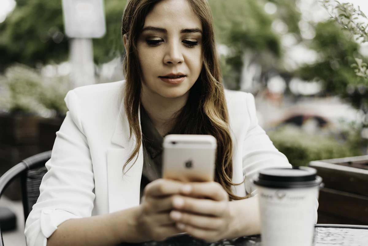 A customer on their phone