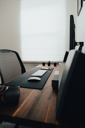 A modern office desk with smart devices connected seamlessly.