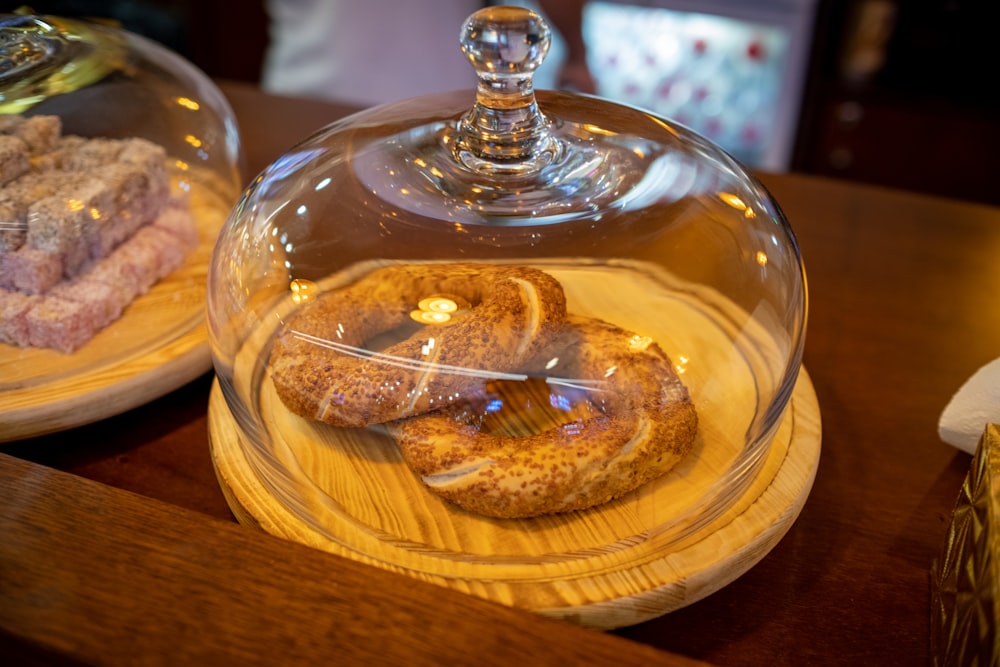 brown bread on brown wooden round plate