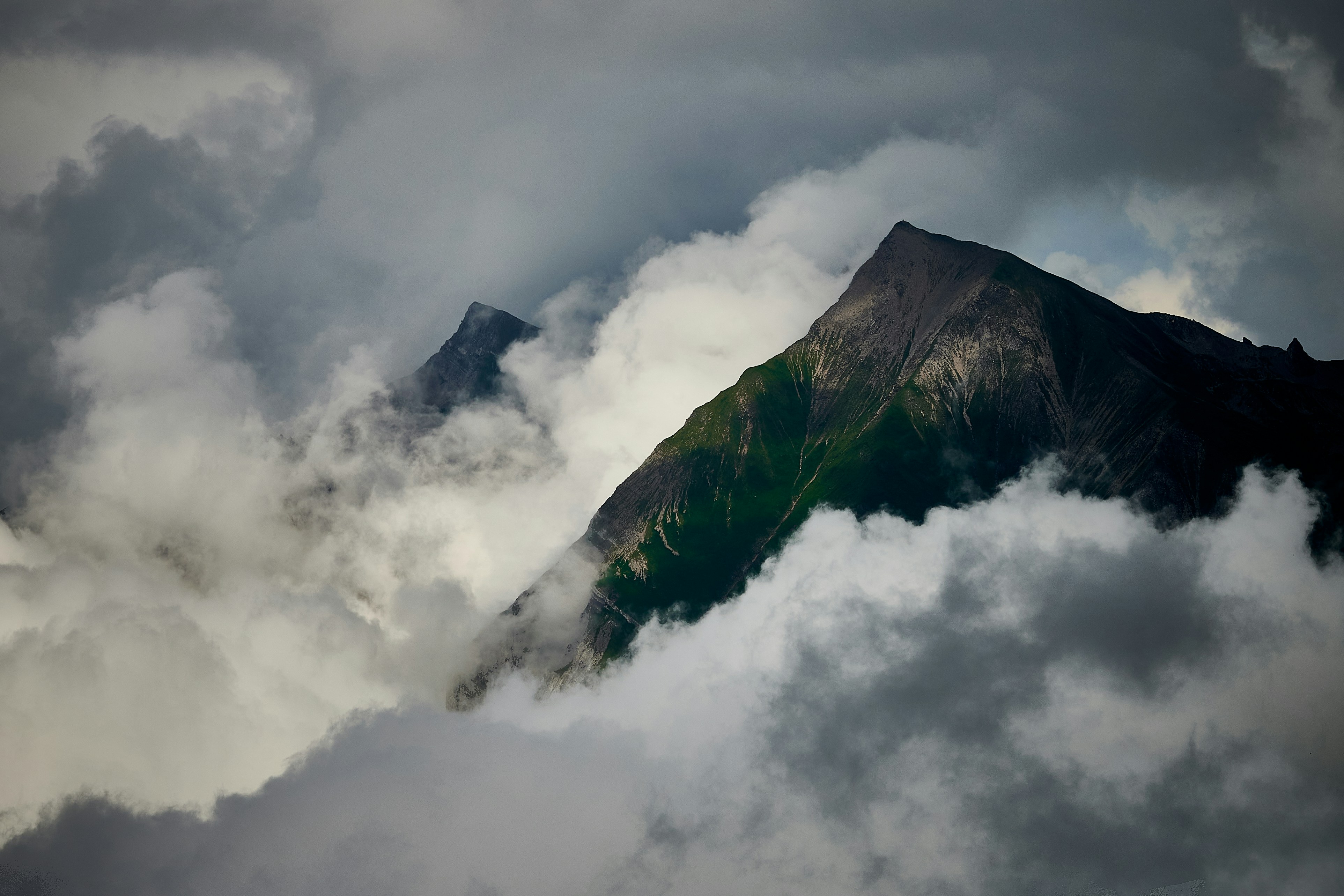Clouds after a rainshower in the swiss mountains.