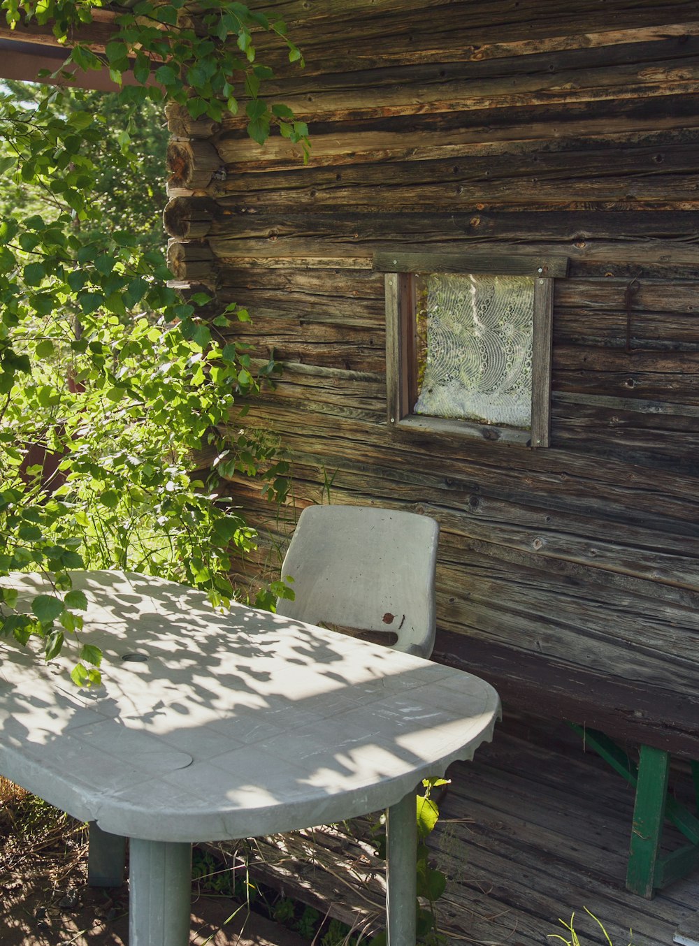 white and black floral padded chair beside brown wooden wall