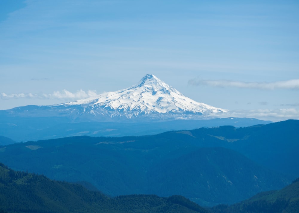 Montaña cubierta de nieve bajo el cielo azul durante el día