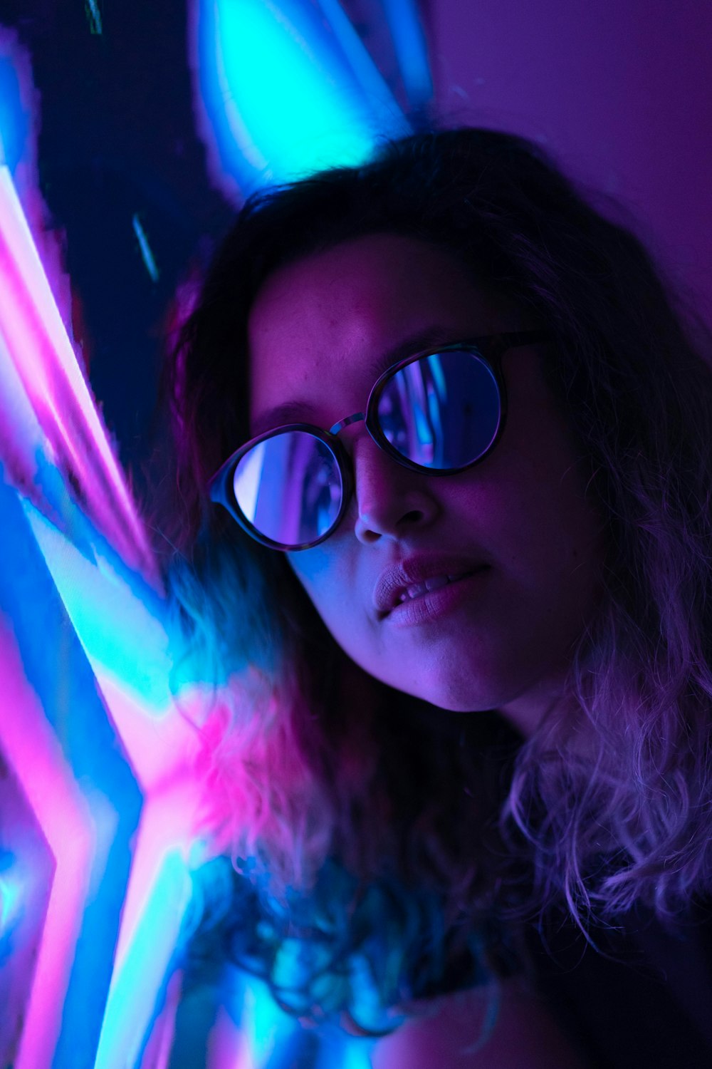 girl wearing black framed eyeglasses