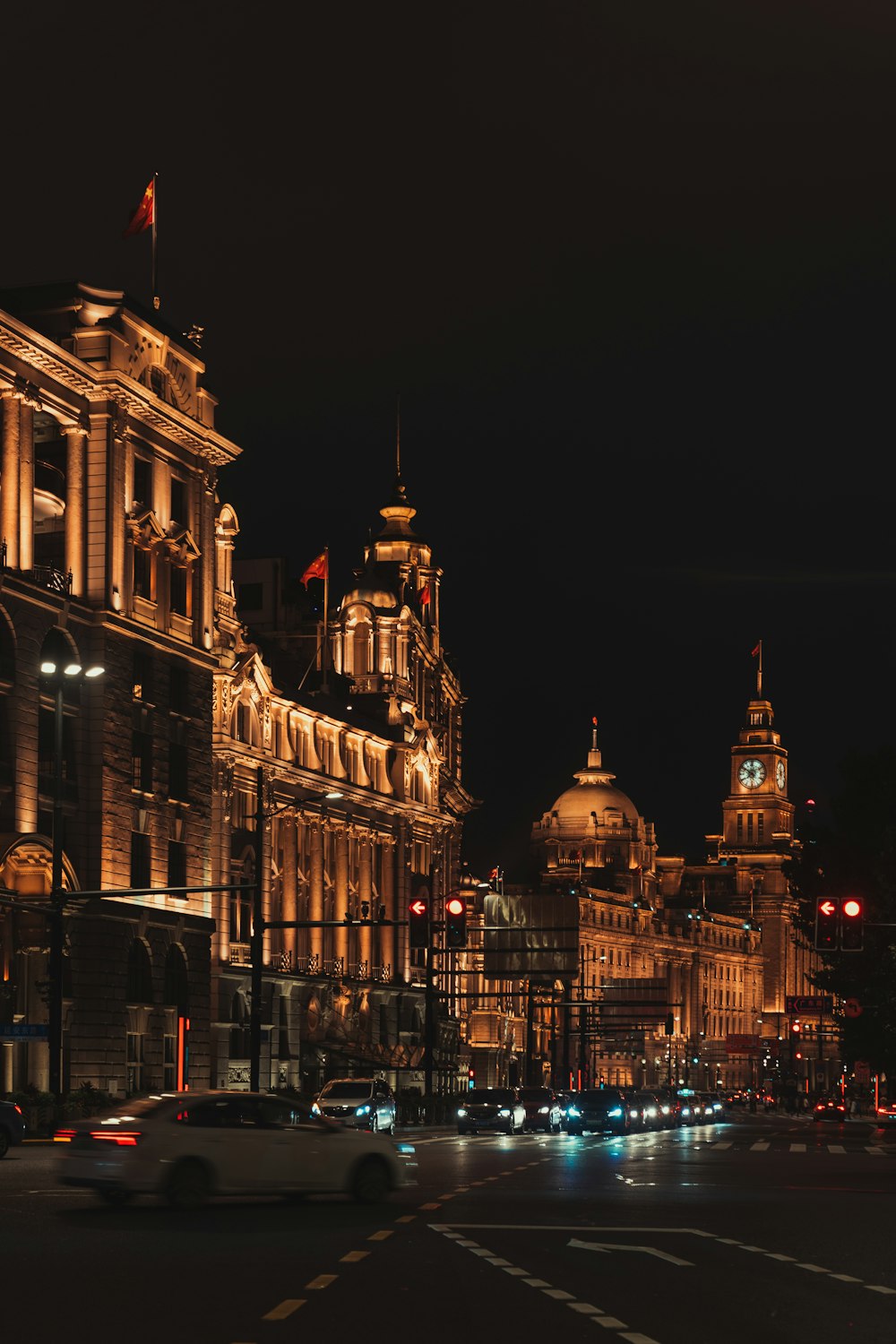 brown concrete building during night time