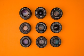 A collage of phone camera lenses emphasizing photo quality across models.