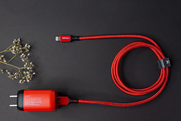 red and black usb cable