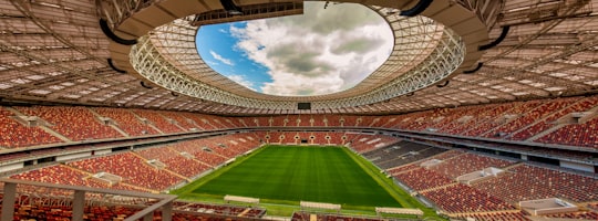 green and brown stadium under blue sky and white clouds during daytime in Luzhniki Stadium Russia