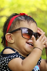 girl in black framed sunglasses