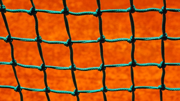 Close-up of a durable balcony safety net showcasing its quality.