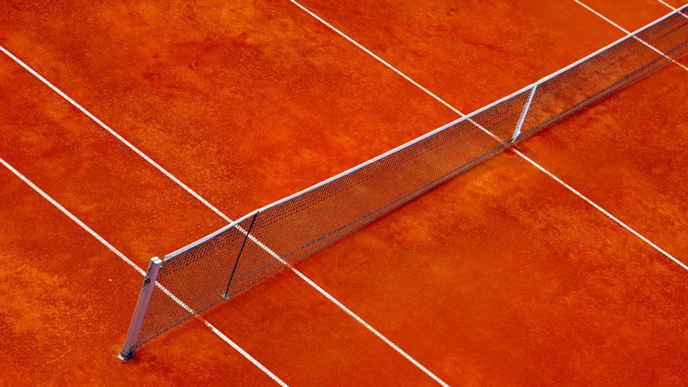 white and brown tennis net